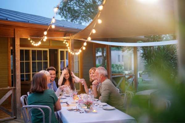 Set String Light With An Outdoor Table