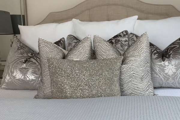 Use Silver Pared-Back Pillows